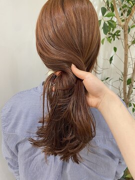 ギフト(GIFT) orange brown ブリーチなしWカラー　暖色カラー　オレンジカラー