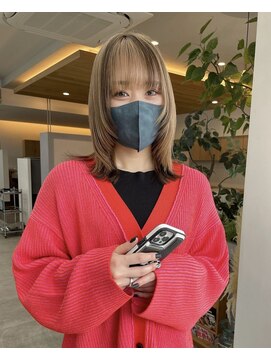 リットバイウェイズ(Lit by WAYS) ブラウンのデザインカラーに顔周りのレイヤーカット