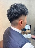ビジカジスキンフェードメンズカットアッシュブラック