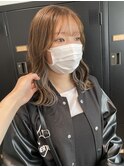 アッシュブラウン×グレージュイヤリングカラー