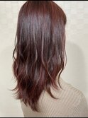ツヤ髪ピンクブラウン暖色 ゆるふわウェーブロング 髪質改善