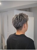 ツイスパ/フェザーパーマ/ホワイトメッシュ/シルバー