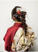 ガーリーゆるふわ編み下ろし☆和装結婚式成人式卒業式