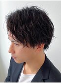 ツイストスパイラルパーマ波巻きスパイラル刈り上げマッシュ