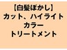 【白髪ぼかし】カット、ハイライト、カラー、トリートメント