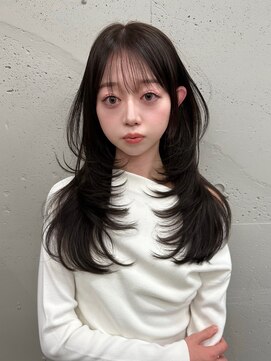 レイヤーカット/韓国ヘア/ハッシュカット/グレージュカラー