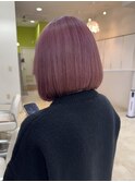ブリーチ×髪質改善カラーで！艶々ピンクカラー◎