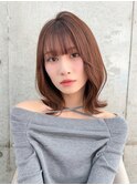 ブリーチなし/髪質改善/ダークブラウン/グレーブラウン/ボブ立川