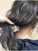 コントラストハイライト_結婚式,前下がり,斜めバング