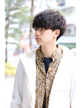 ネイビー(NAVY) フェザーマッシュくせ毛風パーマネープレスイメチェン☆NAVY