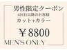 【メンズ限定】カット+透明感カラー　9900→8800