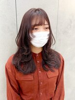 ヴェイン 渋谷(vain)&nbsp;大人ガーリー ロングウルフ くびれヘア　ピンクブラウン