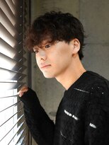 無造作ニュアンスツイストスパイラルメンズマッシュカットパーマ