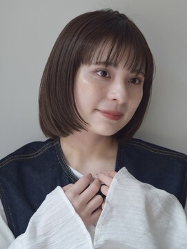 ガーデンヨコハマエスト(GARDEN YOKOHAMA est) ボブ似合わせカットイメチェングレージュフルバング