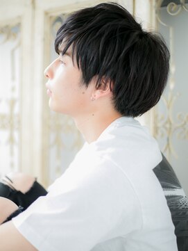 モッズ ヘア 福岡姪浜店(mod's hair) mod's姪浜/ダークアッシュブラック束感ショートマッシュパーマh