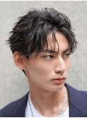 福岡天神シャドウパーマセンターパートツイストスパイラルパーマ