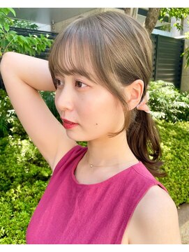 ノラ ヘアーサロン(NORA HAIR SALON) ナチュラル小顔前髪あり後れ毛サイドバング結べるボブくびれヘア