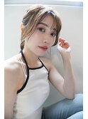 低めロングポニーテール×ゆる巻き