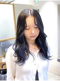 インナーカラー/ブルーブラック×パープル