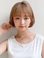 前髪 アンブレラカラー こなれミディ イメチェン ウェーブパーマ