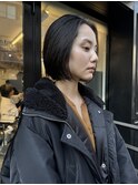 ミニボブ 黒髪 切りっぱなし