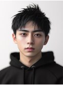 スパイキーショート　眉毛カット　爽やか　20代　メンズショート