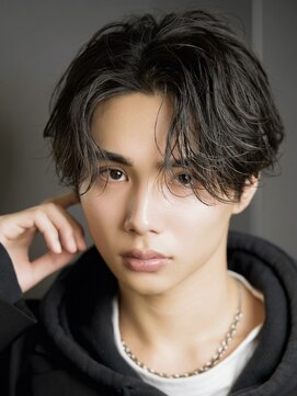 ルーシー 渋谷(LUCEY) センターパートフェザーパーマシャドウパーマメンズパーマ