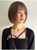 韓国ヘア顔周りレイヤーミルクティーベージュグレージュカラー