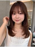 韓国レイヤーカット/フェイスレイヤー/前髪/韓国風バング