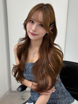 ランテルディ 渋谷(LANTERDIT) 顔周りカット 韓国くびれヘア ブラウンベージュカラー 艶髪 20代