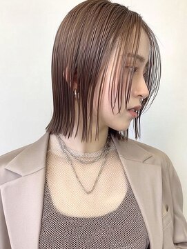 ノラギンザユー(NORA GINZA/U) 切りっぱなし外ハネボブ艶暗髪シースルーバング