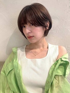 ユニバイリサ 天神大名店(uni by risa) ショートボブ 丸みショート アッシュグレー 髪質改善 丸みボブ