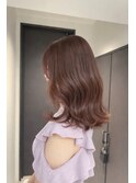 レイヤーカットボルドーカラー暖色カラーブリーチなしカラー赤髪