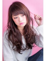 エルデ ナインズ ヘアー スタンド 川口店(elde 9's HAIR STAND)&nbsp;82モーブカラー&セミウェットなワイドバングなくびれミディ 川口