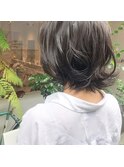 ショートウルフ×無造作パーマ