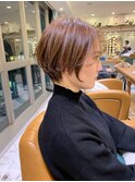 【石田勇士郎】デザインカラー厚めバングローライトスリークボブ
