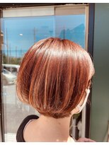 エルバイシオン(aile by sion)&nbsp;オレンジ×ハイトーン×ショートボブ/20代/30代/40代/50代