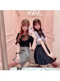 友達とおそろいヘアセット！プリンセスハーフアップ