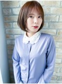丸みショート・大人ショートボブ・大人ボブ・白髪ぼかし・ボブ