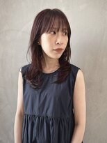 ヨーク(YOKE)&nbsp;YOKE レイヤーカットワイドバング顔まわり前髪ボルドーブラウン