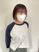 ヘアーアイストゥーレ(HAIR ICI TRE)&nbsp;ミニボブココアブラウン 丸みボブ 担当渡辺聖