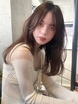 サイン 渋谷(SIGN)&nbsp;グレーベージュレイヤーロング前髪パーマ黒髪