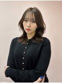 韓国ヘア/くびれヘア/顔まわりカット/前髪あり