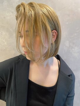トルネード(TORNADO) 海外ヘア ハイトーンかきあげボブ プラチナブロンド t519