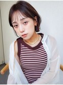 20代30代40代小顔カットシースルーバングくびレイヤー外ハネボブ