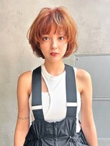 銀座　cheri ショートボブ×暖色オレンジカラー