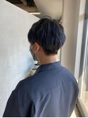 ツーブロックマッシュ × グレージュカラー
