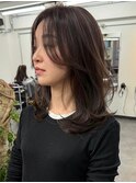 レイヤーカット白髪ぼかしハイライトダブルカラーインナーカラー
