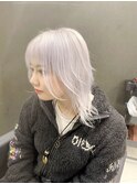 ホワイトカラー レイヤーカット ホワイトシルバー