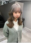 イメチェン/ホワイトブロンド/外ハネボブ/美髪/名駅
